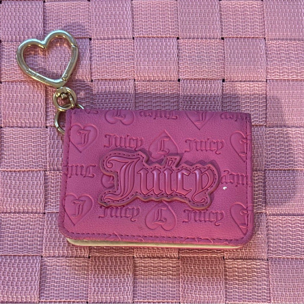 Juicy Couture Cream Card Holder with Gold Accents